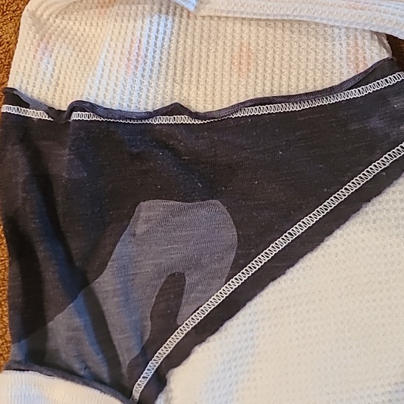 We The Free White Textured Top Multi Patterned Long Sleeve - Picture 6 of 7